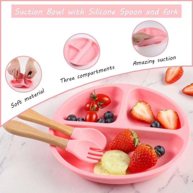 ست ظرف غذا خوری کودک مدل SILICONE