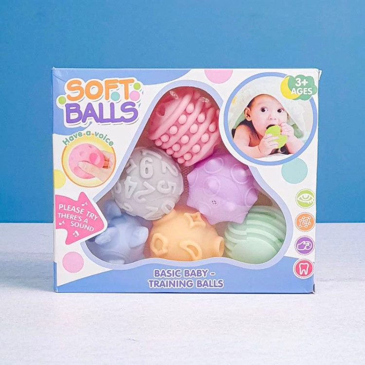 پوپت توپ حسی سیلیکونی شش عددی Soft Balls