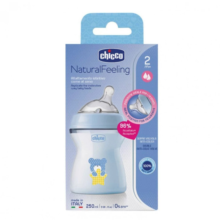 شیشه شیر 250 میل چیکو مدل نچرال خرس