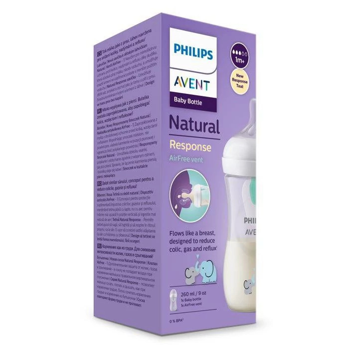 شیشه شیر اونت نچرال ریسپانس 260 میل آنتی کولیک فیل