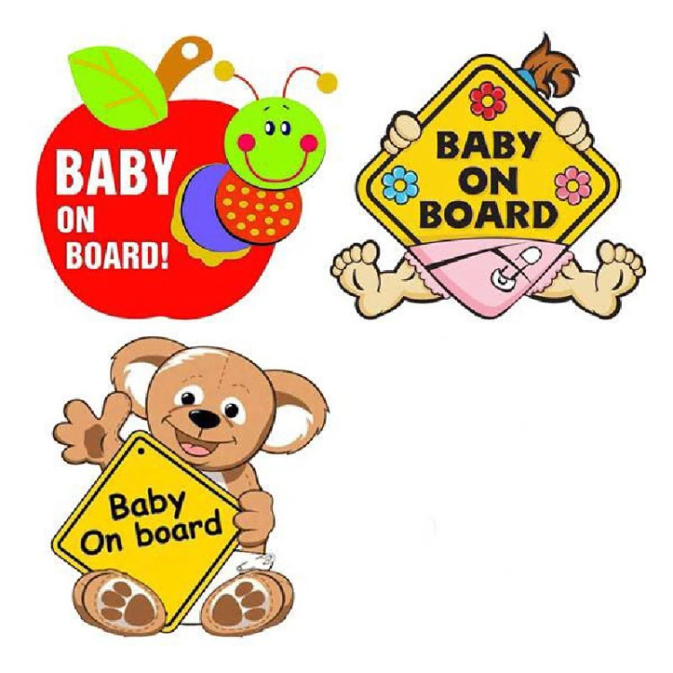 استیکر baby on board هشدار ب ماشین طرح خرس