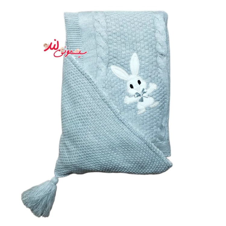 پتو بافت نوزادی کلاه دار rabbit baby