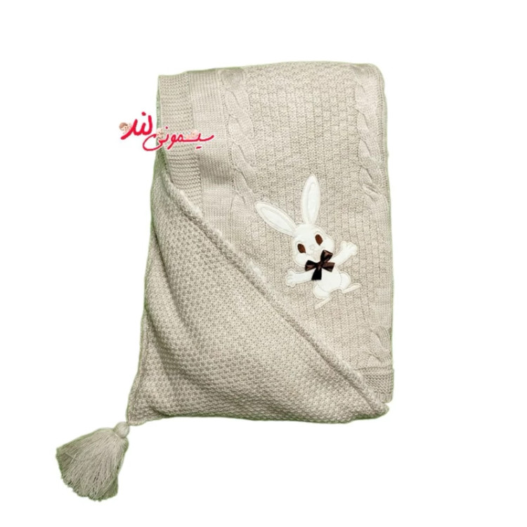 پتو بافت نوزادی کلاه دار rabbit baby