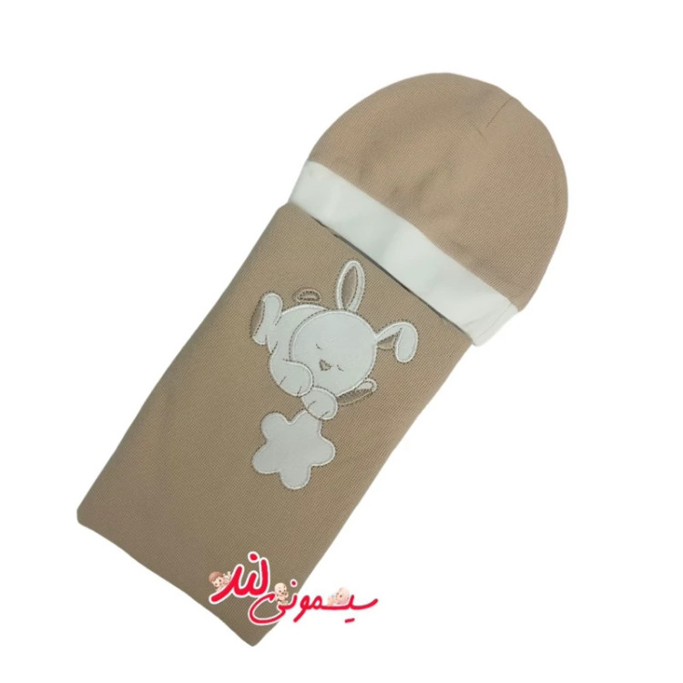 قنداق چسبی به همراه کلاه چیکو گلدوزی (قنداق فرنگی)