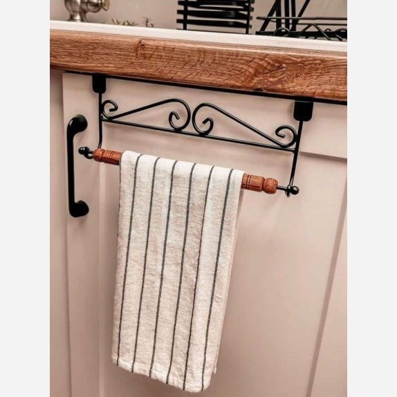 جای حوله ای کابینتی دسته چوبی