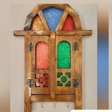 جا کلیدی چوبی سنتی جاکلیدی چوبی 2درب آینه دار