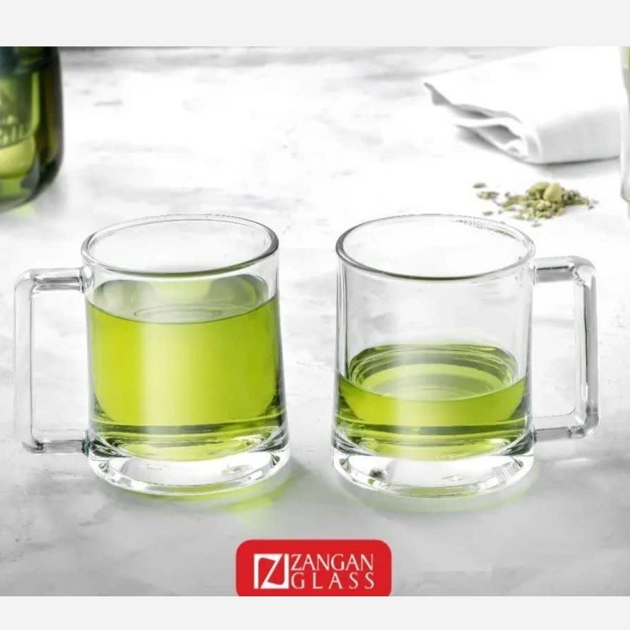 نیم لیوان ساده دسته دار طرح دیانا بسته 6عددی