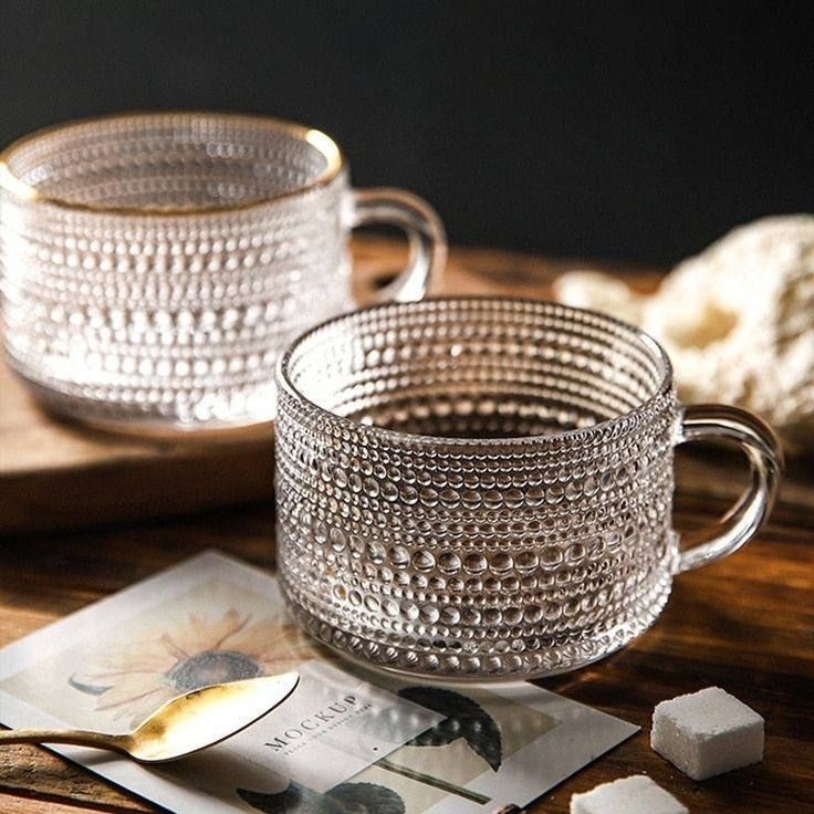 لیوان لته خوری لب طلا ماگ شیشه ای لته خوری