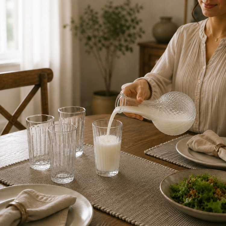 تنگ آب شیشه ای درب دار بطری دوغ شیشه ای