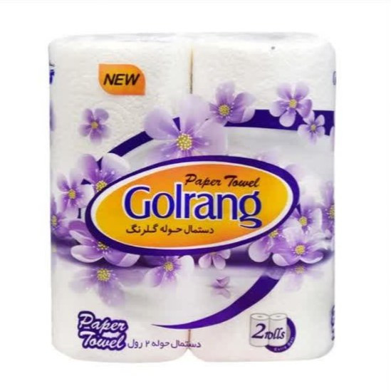 دستمال حوله گلرنگ سه لایه بسته( 2 رول)