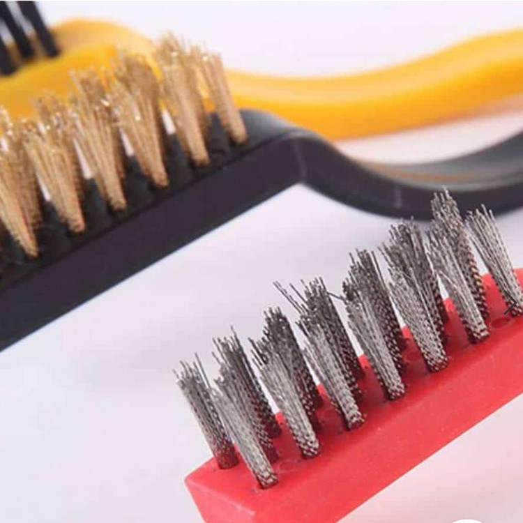 فرچه گاز مسواکی سیمی کوچک برس مسواکی سیمی 3 عددی با زبری متفاوت