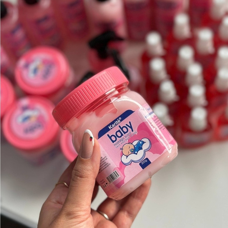 کره بدن بیبی آبرسان و نرم کننده رنگ صورتی(قیمت مناسب،عرضه مستقیم)