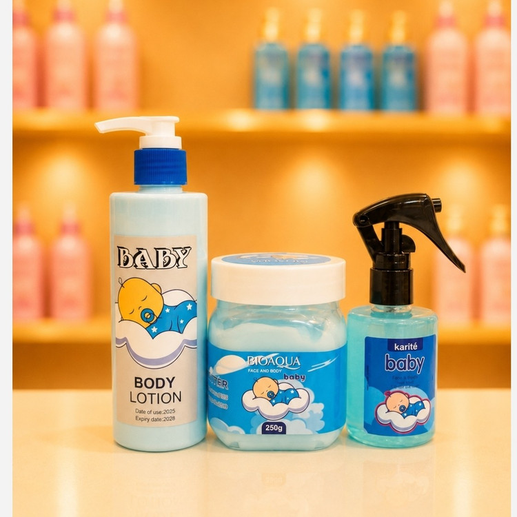 پک بیبی 4عددی کره بدن،عطرمو، لوسیون،عطربیکینی(قیمت مناسب،عرضه مستقیم)